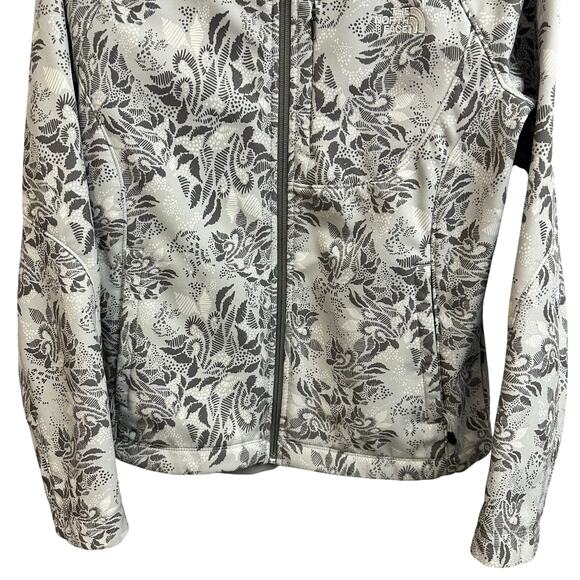 The North Face Bionic Soft Shell Full Zip Jacket Gray Floral Women's Medium - Picture 4 of 9
